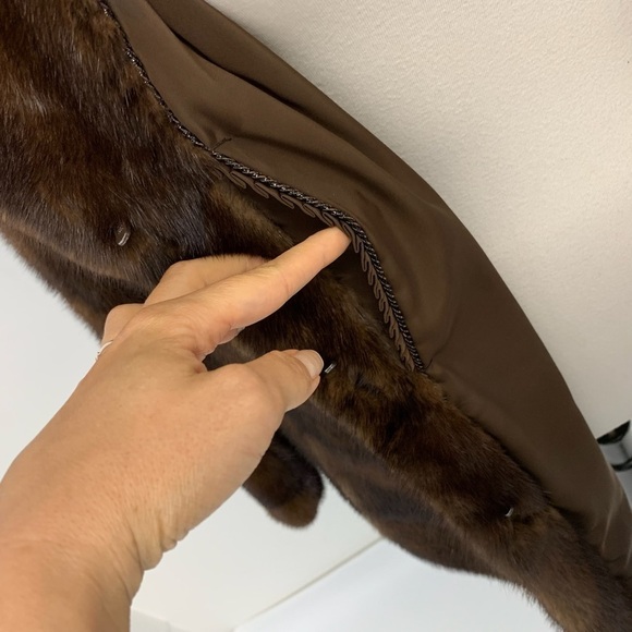 Manakas Frankfurt Germany Genuine Natural Mink brown Fur Coat Sz 44 US XL - Picture 12 of 17